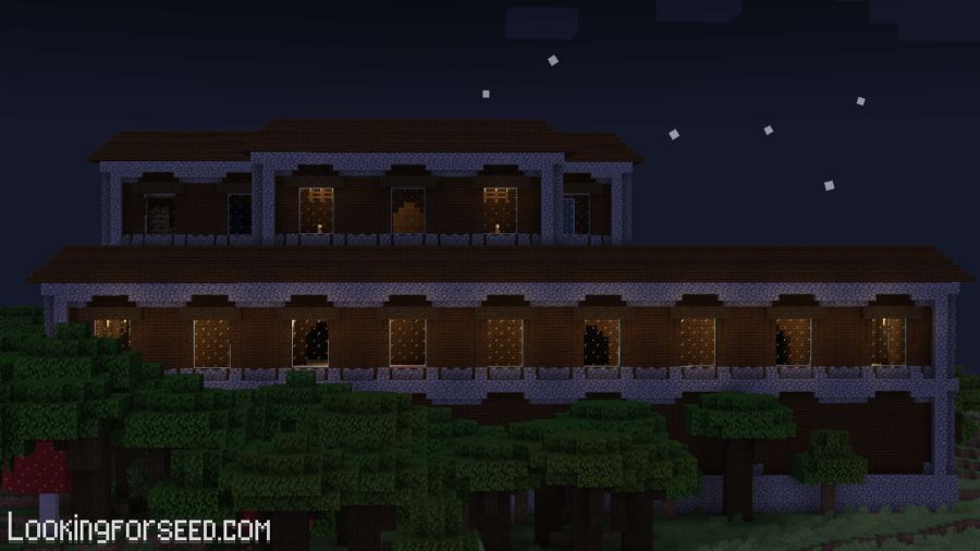 Woodland Mansion at night