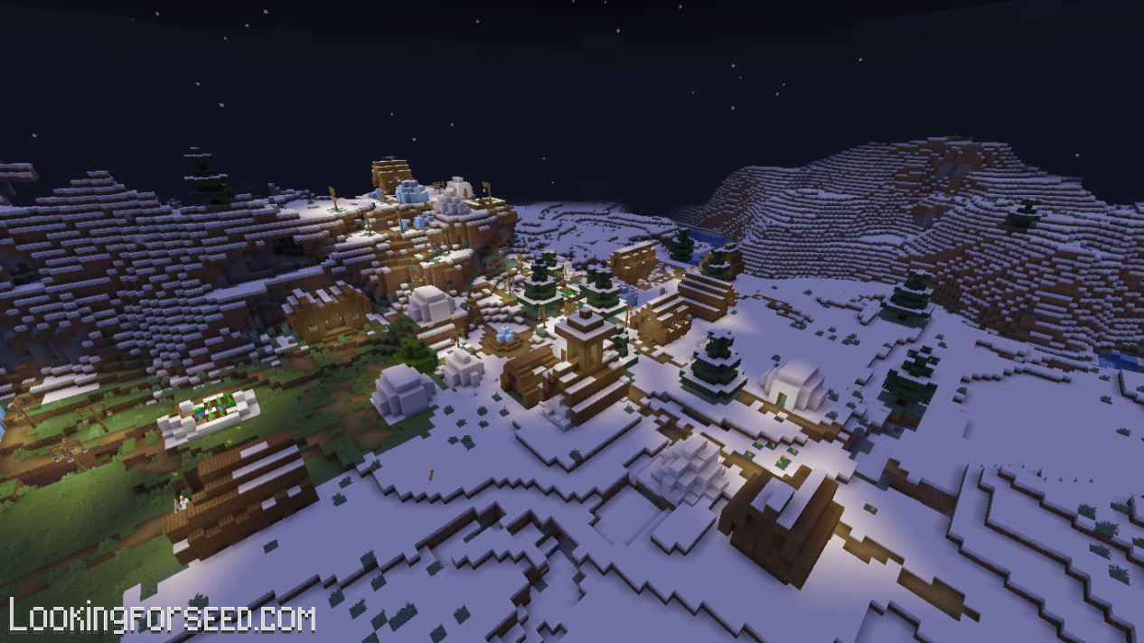 Snow Village at Night