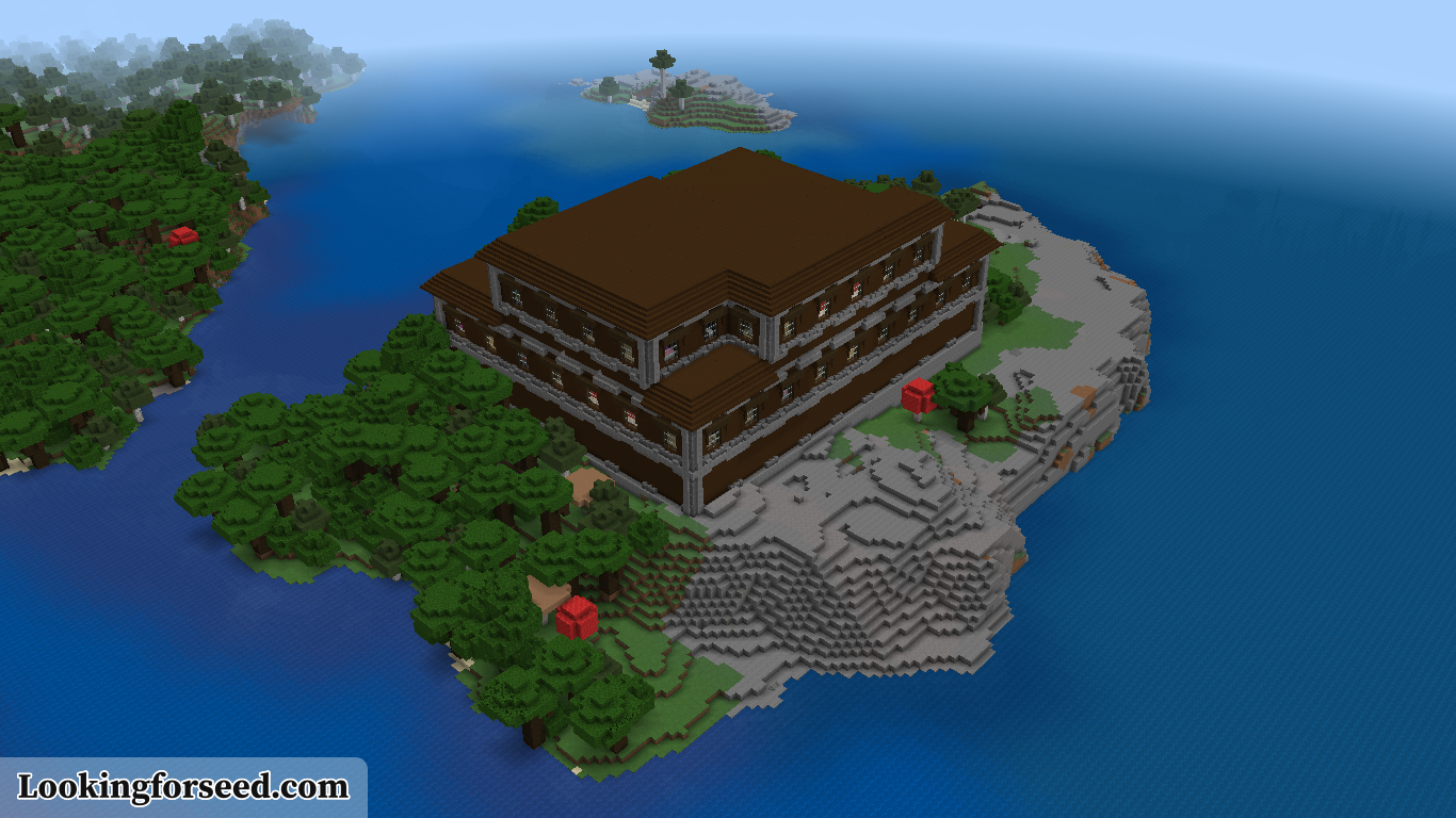 Woodland Mansion on an Island, Mineshaft, and Ocean Ruins