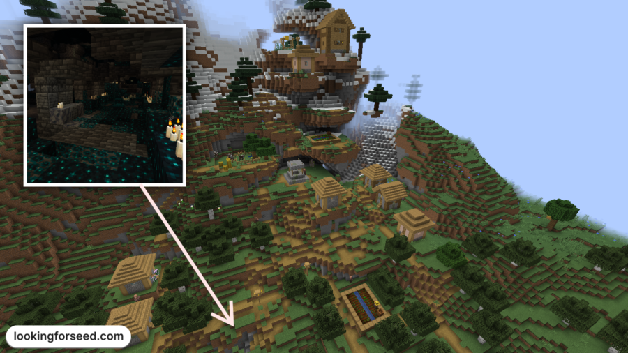 Ancient City unerneath Village Minecraft Java